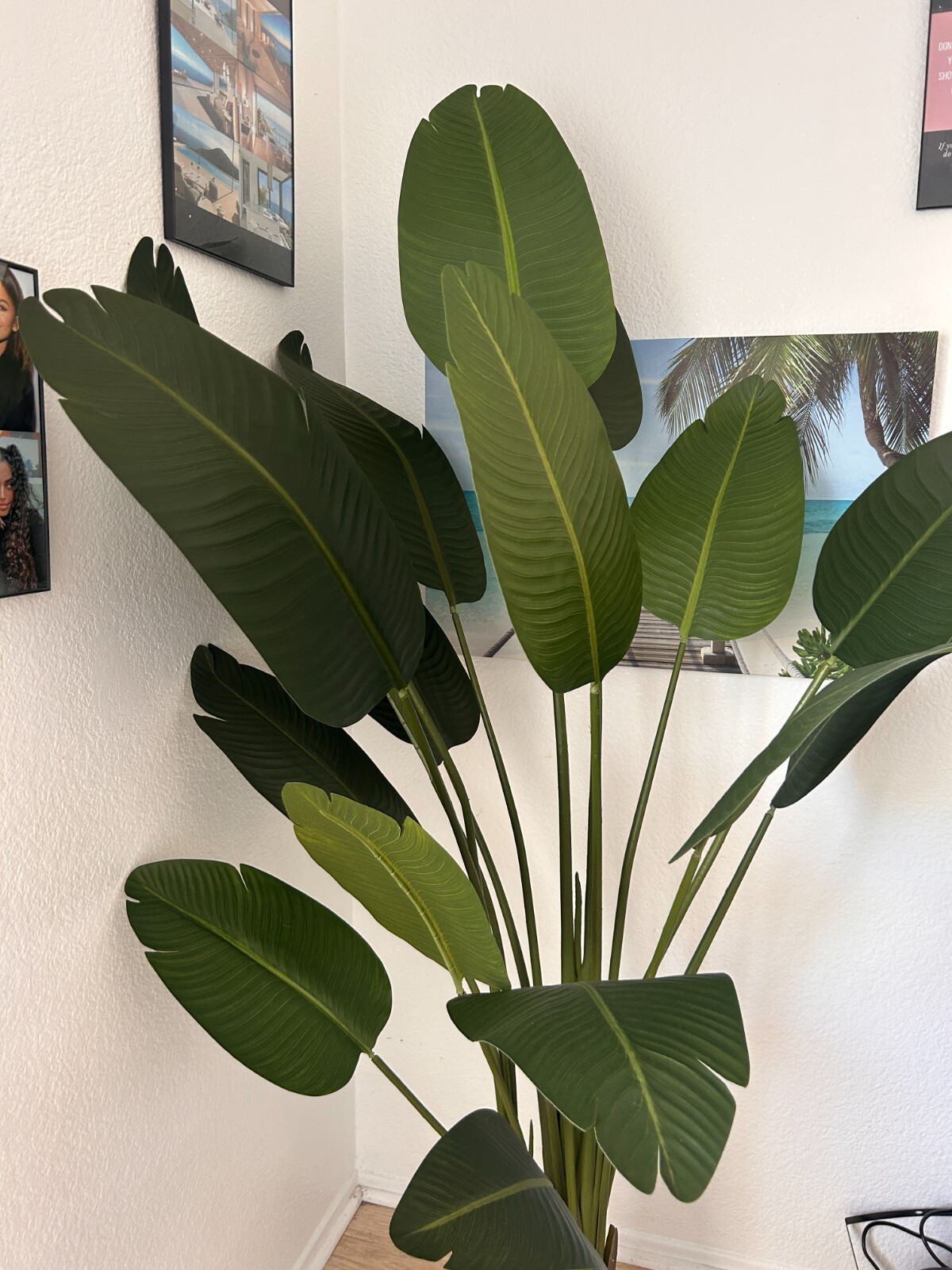 OXLLXO 6.5ft Artificial Silk Bird of Paradise Palm Tree (78in) with 17 Trunks Fa