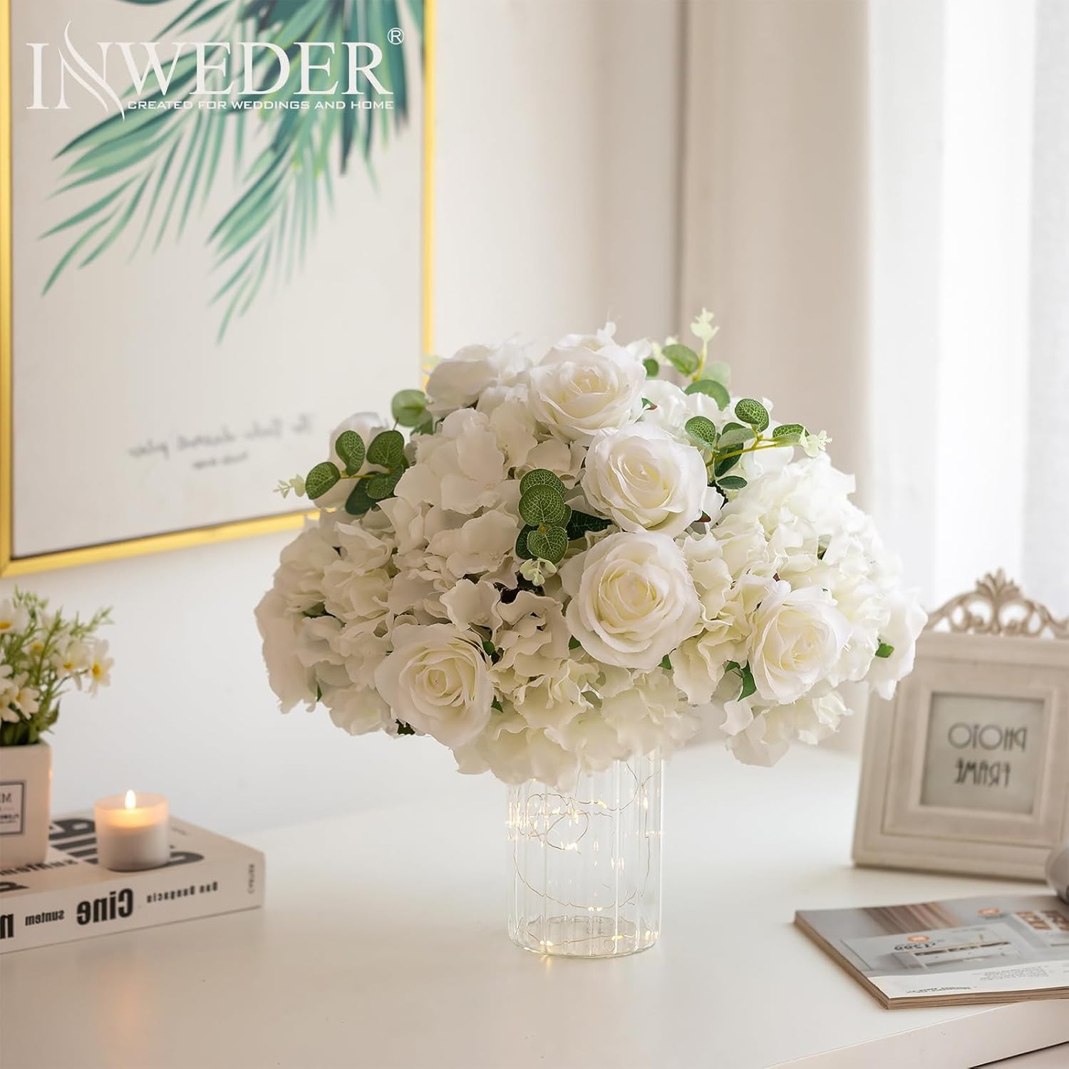 Elegant White Flower Balls – 10 PCS 15.7″ Centerpieces for Weddings & Events
