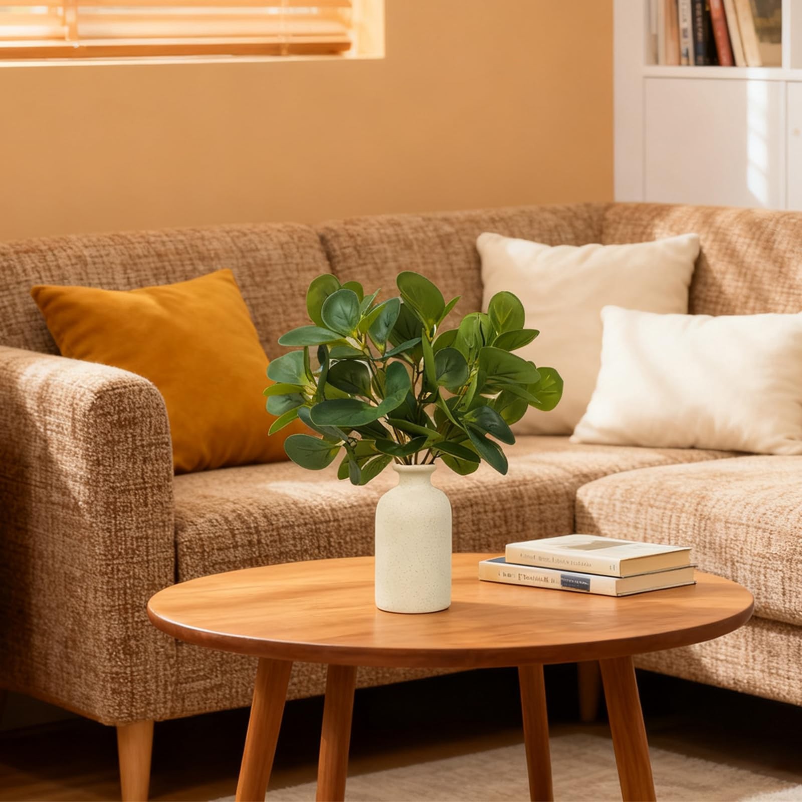 Small Fake Plant in Ceramic Pot, Eucalyptus Potted Artificial Plants Indoor 1…