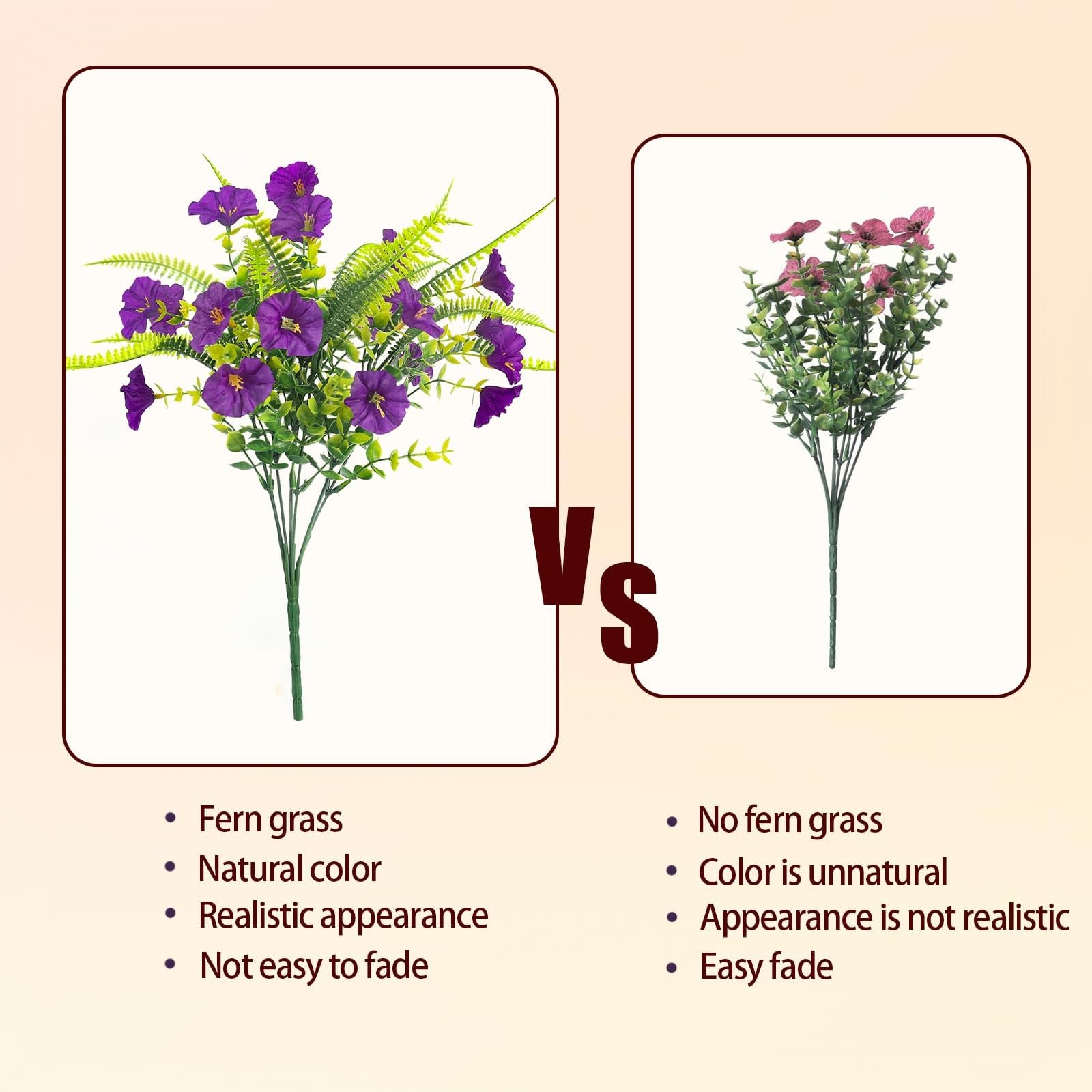 Artificial Flowers for Outdoors 12 Bundles UV Resistant Artificial Petunias F…