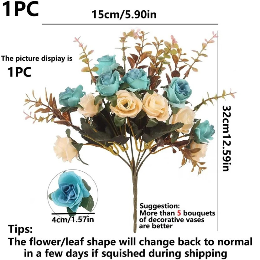 Silk Artificial Rose Flowers Wedding Decoration Bride Bouquet Diy Scrapbooking