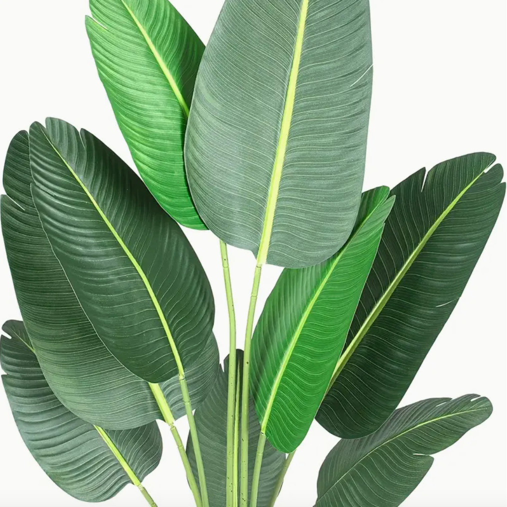 Set of 2 Artificial Plants 5 Feet Tall Faux Palm Fern Trees Bird of Paradise NEW