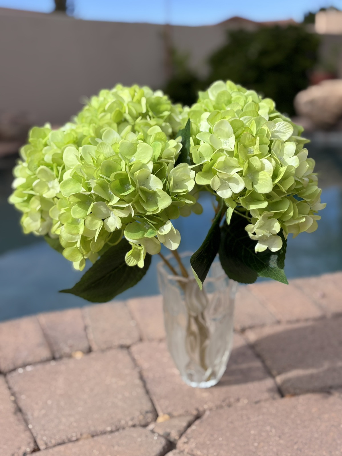 5 Pcs Artificial Silk Hydrangea Flowers 18” Bouquet Arrangement