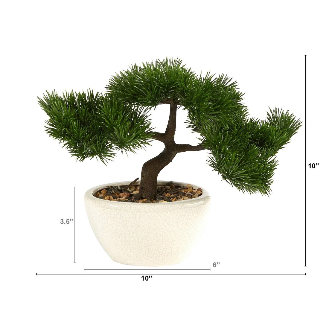 10″ Cedar Bonsai Artificial Tree in Decorative Planter