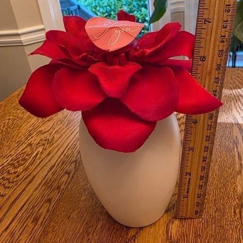 Retro Hallmark Blooming Expressions Red Rose I Love You Heart Gift 7in Romance