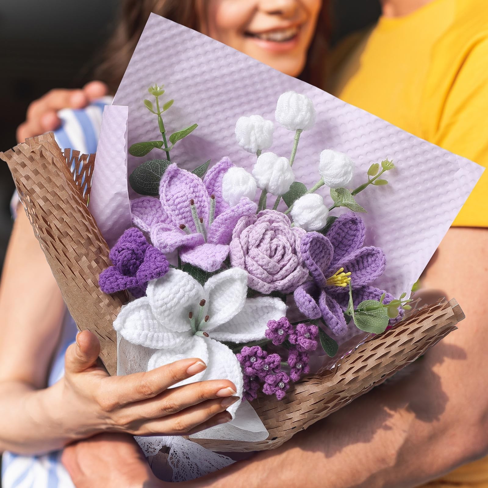 Handmade Crochet Flower Bouquet – Knitted Gift for Graduation, Birthday, Wedding