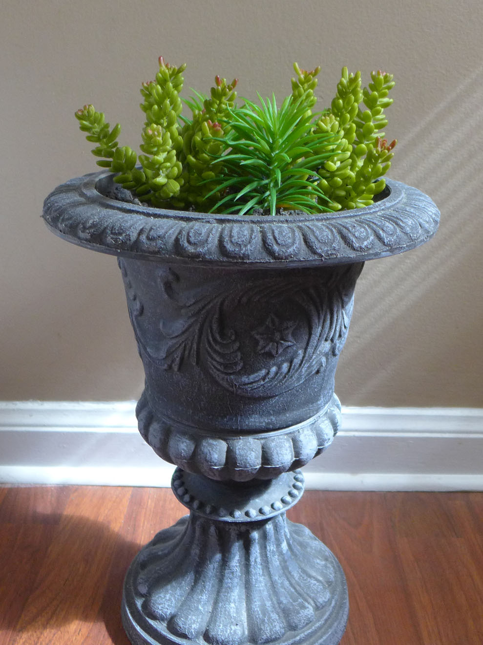 4 Pcs Artificial Plants 2 Yacon And 2 Mini Pine trees Succulents Grass