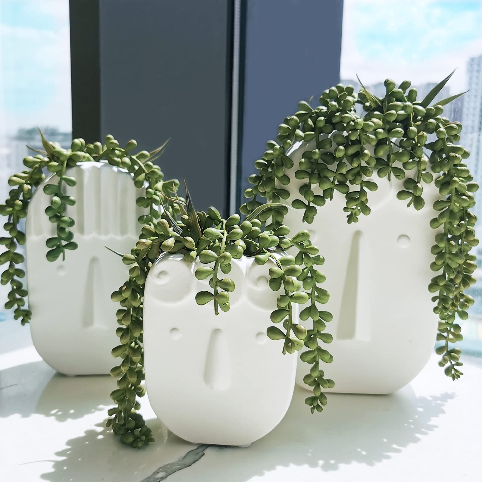 4 Pcs Artificial Hanging Succulents Faux Burro’S Tail Picks Trailing String of P