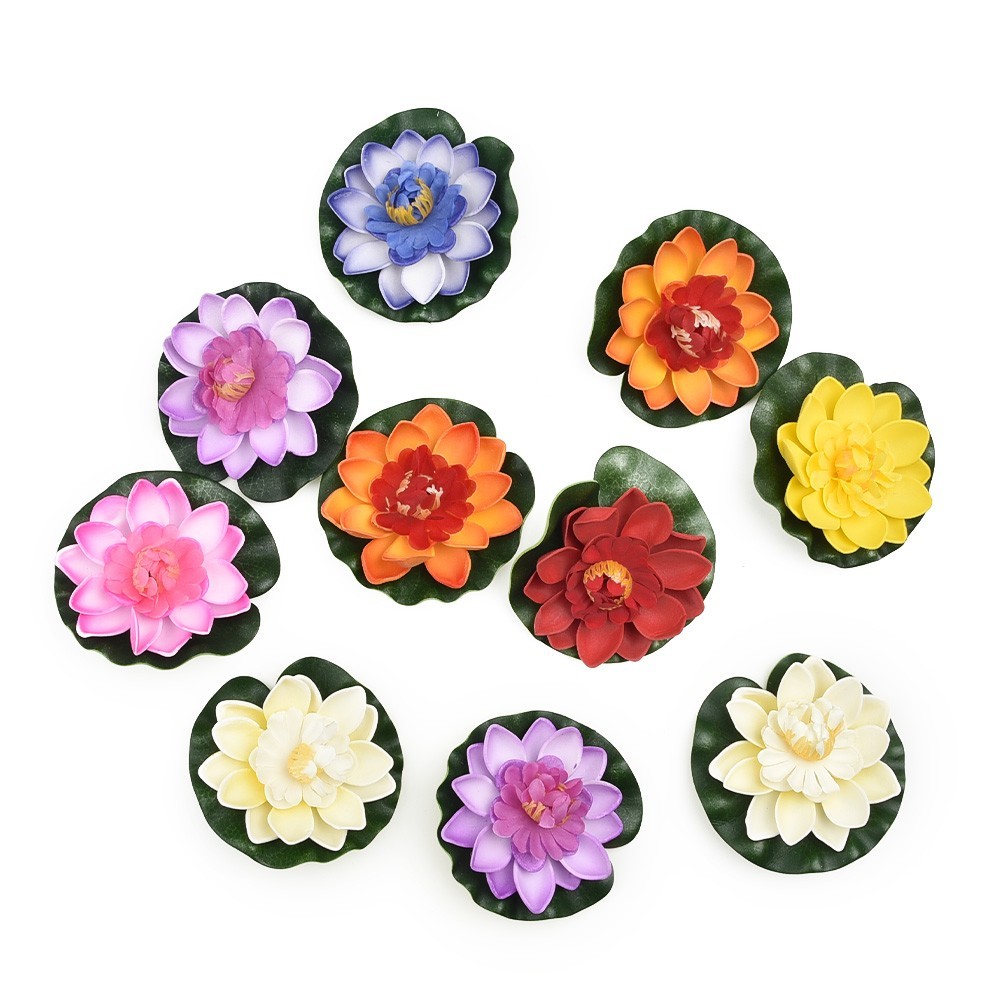 Fake Artificial Lotus Flower Water Lily Floral 10cm/4″ Outdoor decor 10pcs/set