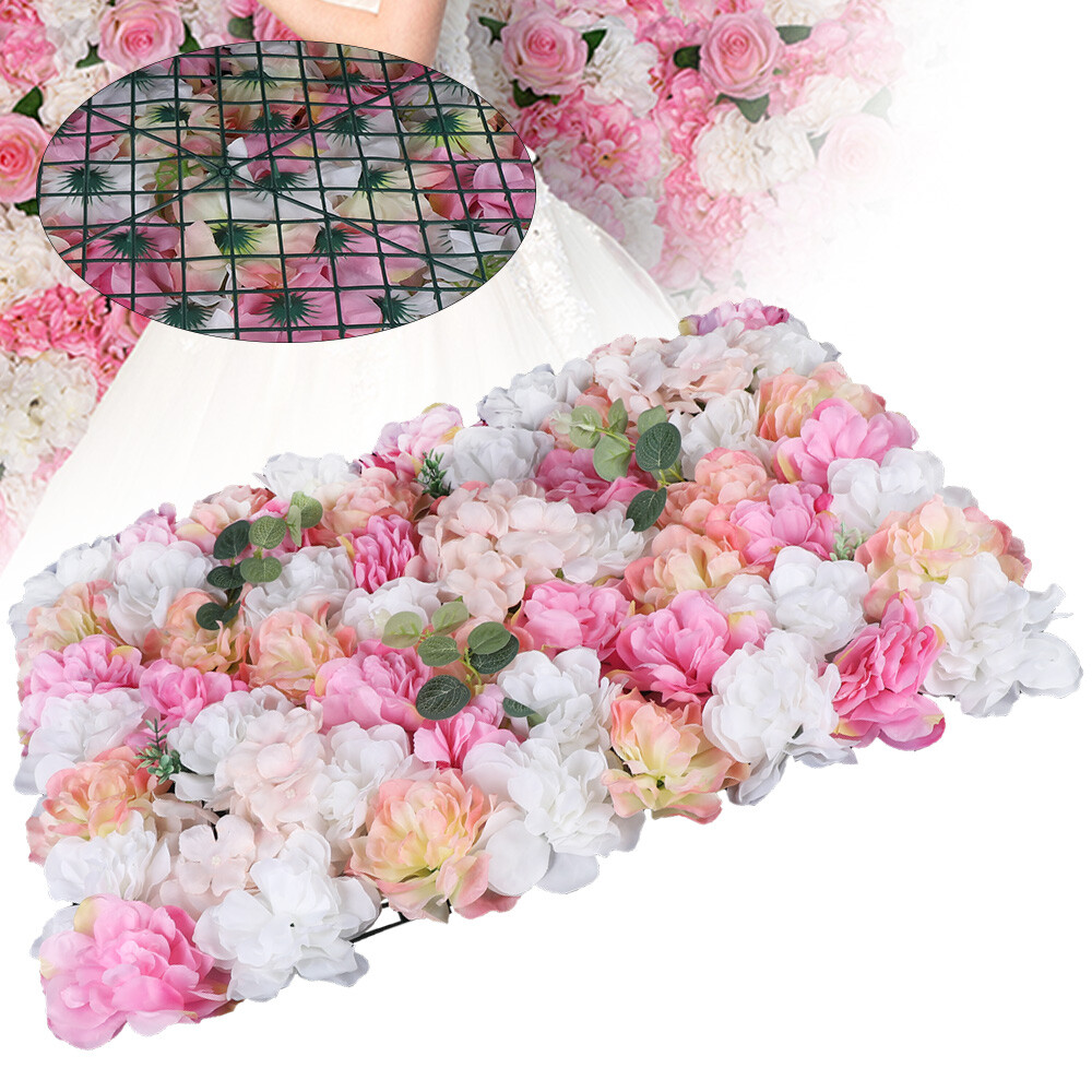 12Pcs Flower Wall Panels Artificial Flower Panels Fake Flower Wall Decoration