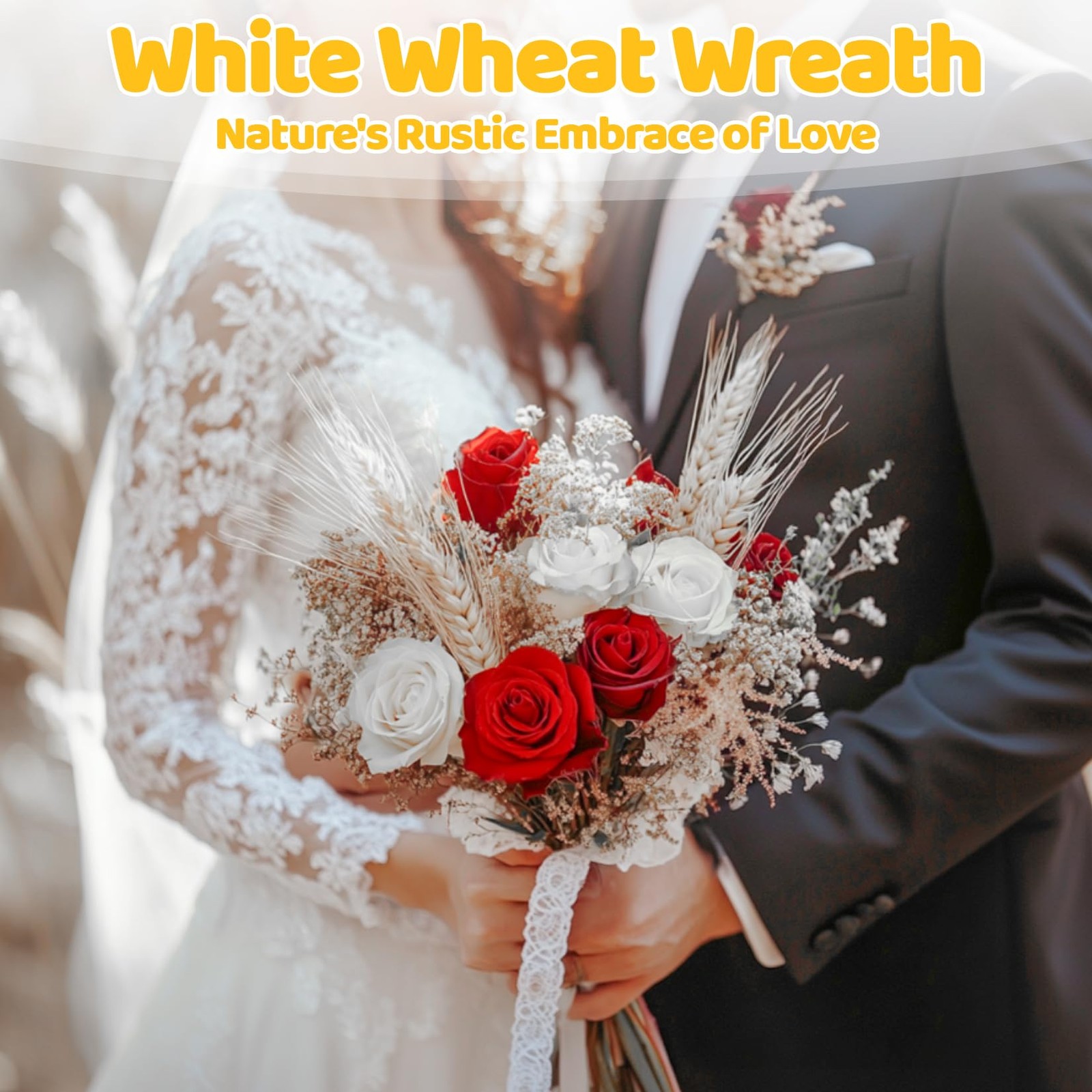 White Dried Wheat Stalks – 50 Stems Natural White Wheat,Ideal for Home Decor