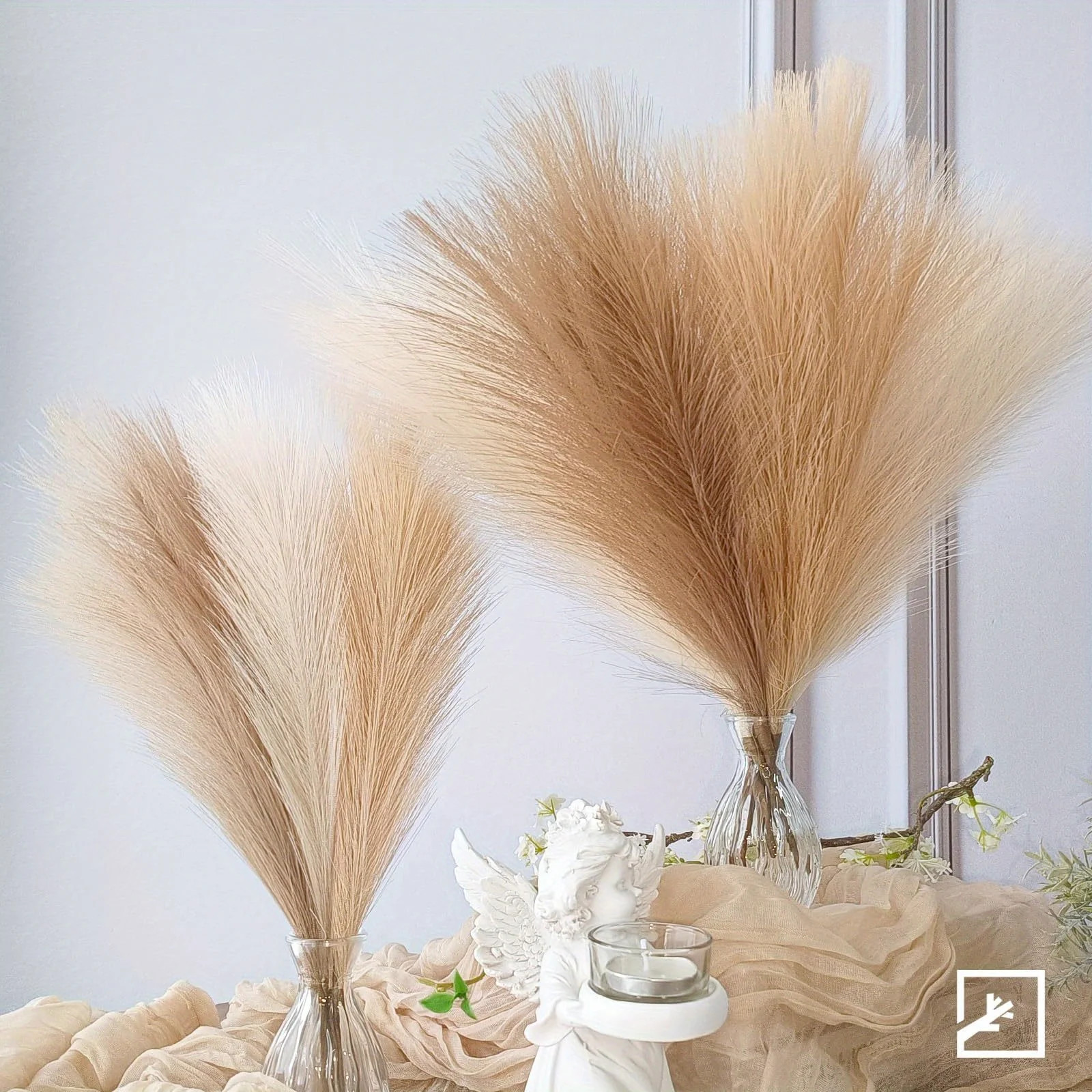 6PCS Artificial Pampas Grass Decor Flowers Fake Plant Reed for DIY Floral Table