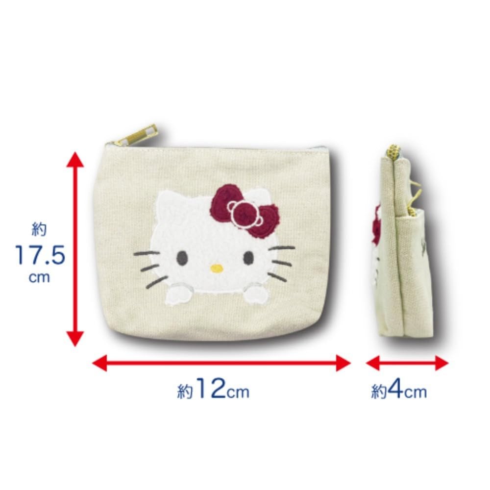 Multi-purpose pouch, 3D applique embroidery, Cinnamoroll, H17.5 x W12 x D4cm
