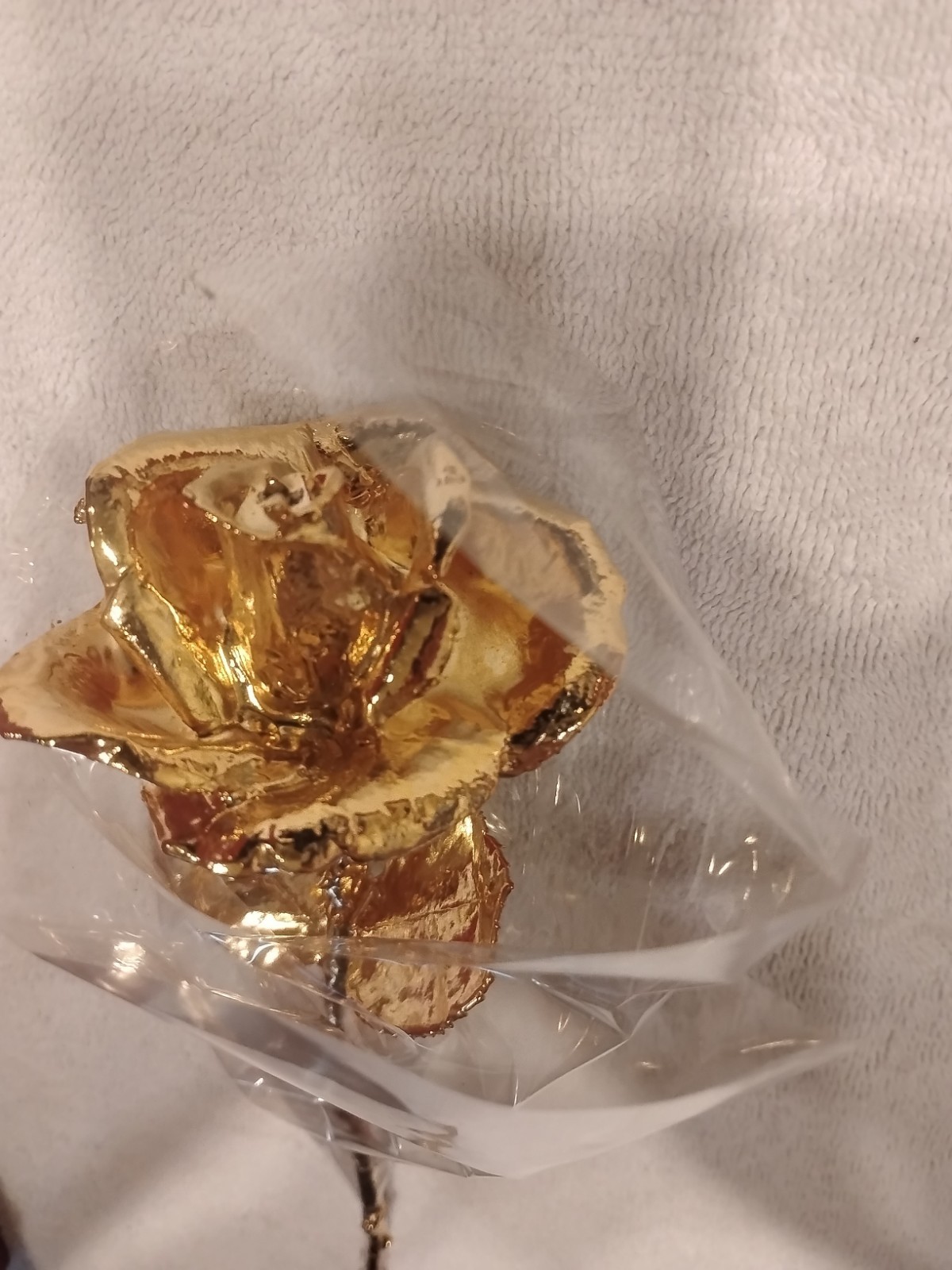Real Rose Dipped In 24K Gold Red Gift Box