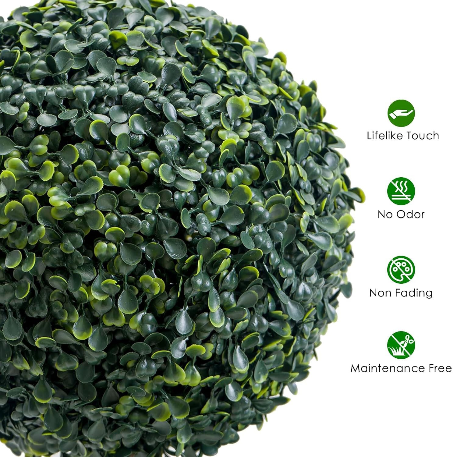 35/45In Artificial Triple Boxwood Topiary Ball Trees Green Milan Grass Ball Tree
