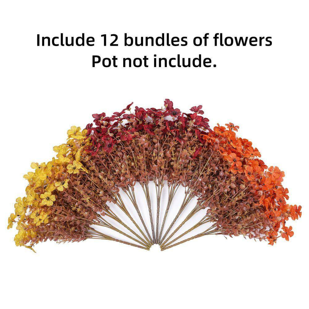 5 In. H Multi-Color Artificial Ivy Flowers UV Resistant Faux Outdoor Plants for