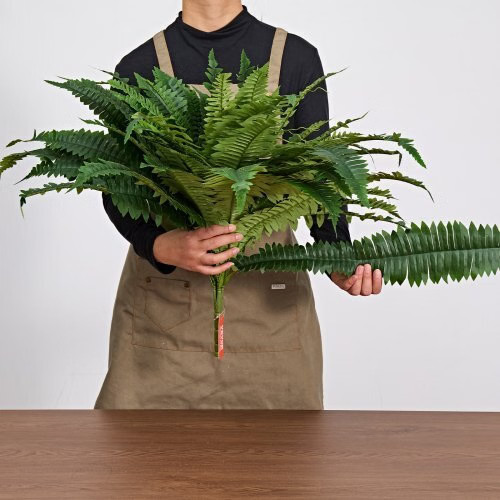 Artificial Ferns, 48 Inch Fake Boston Fern Bush Plant with 67 Fronds, Faux Green