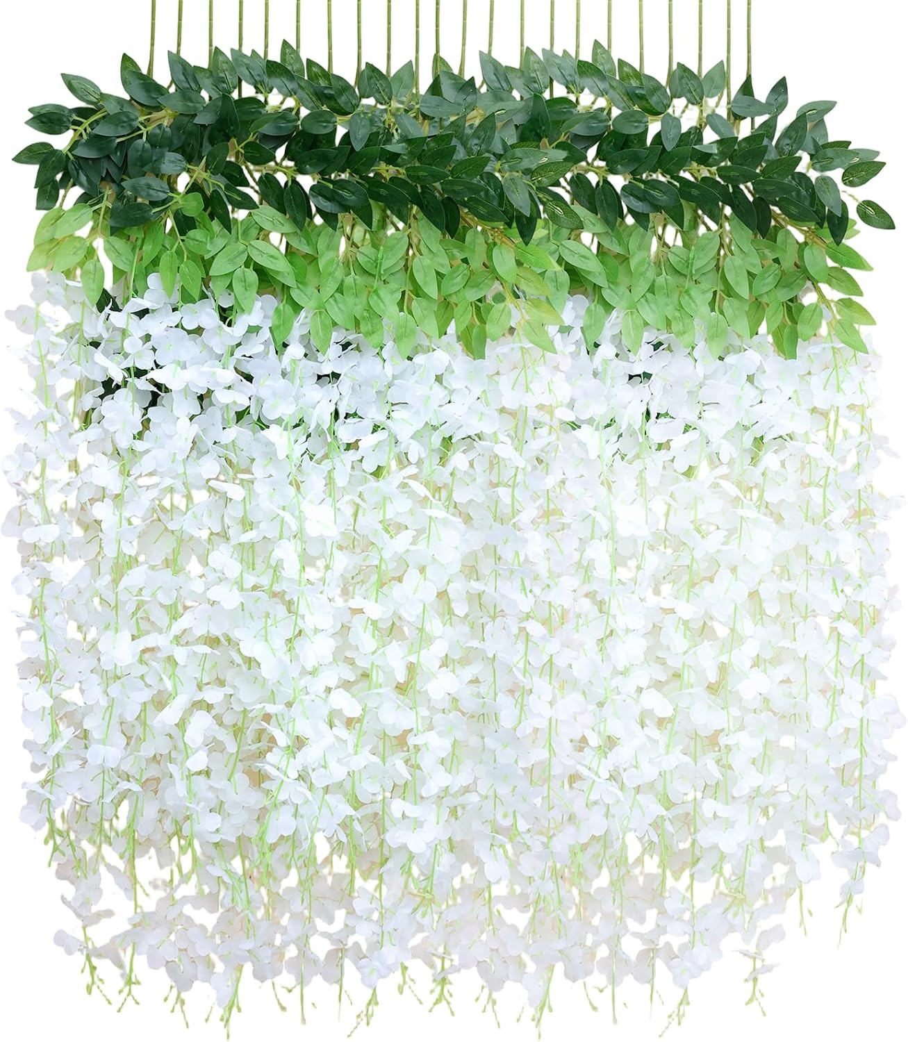 12 Pack Wisteria Hanging Flowers, Fake Hanging Flowers, 3.61 Ft Artificial Flowe