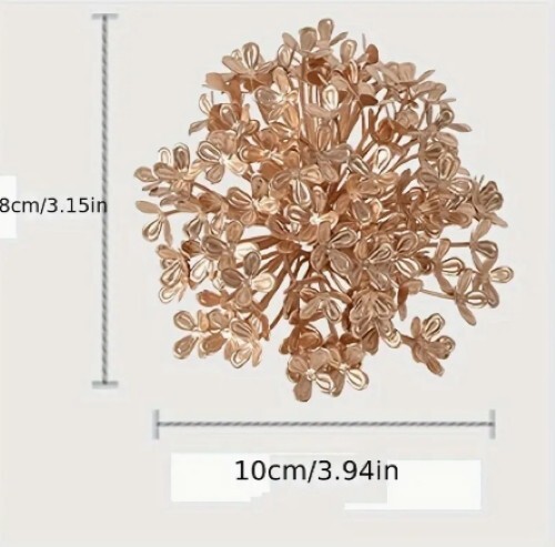 10 Pcs Artificial Gold Flower Hydrangea Party, Wedding, Holidays Christmas Decor