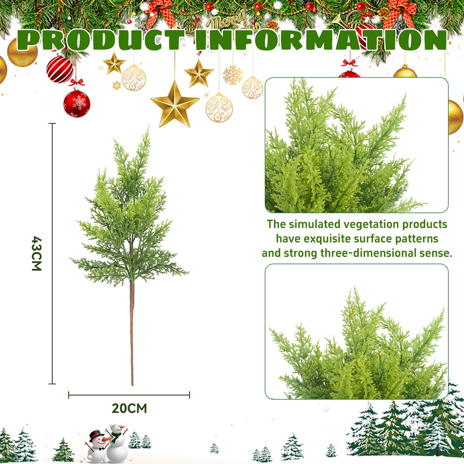 36 Pcs Pine Branches with Red Berries and Cypress Grass – 18 Inch Artificial …
