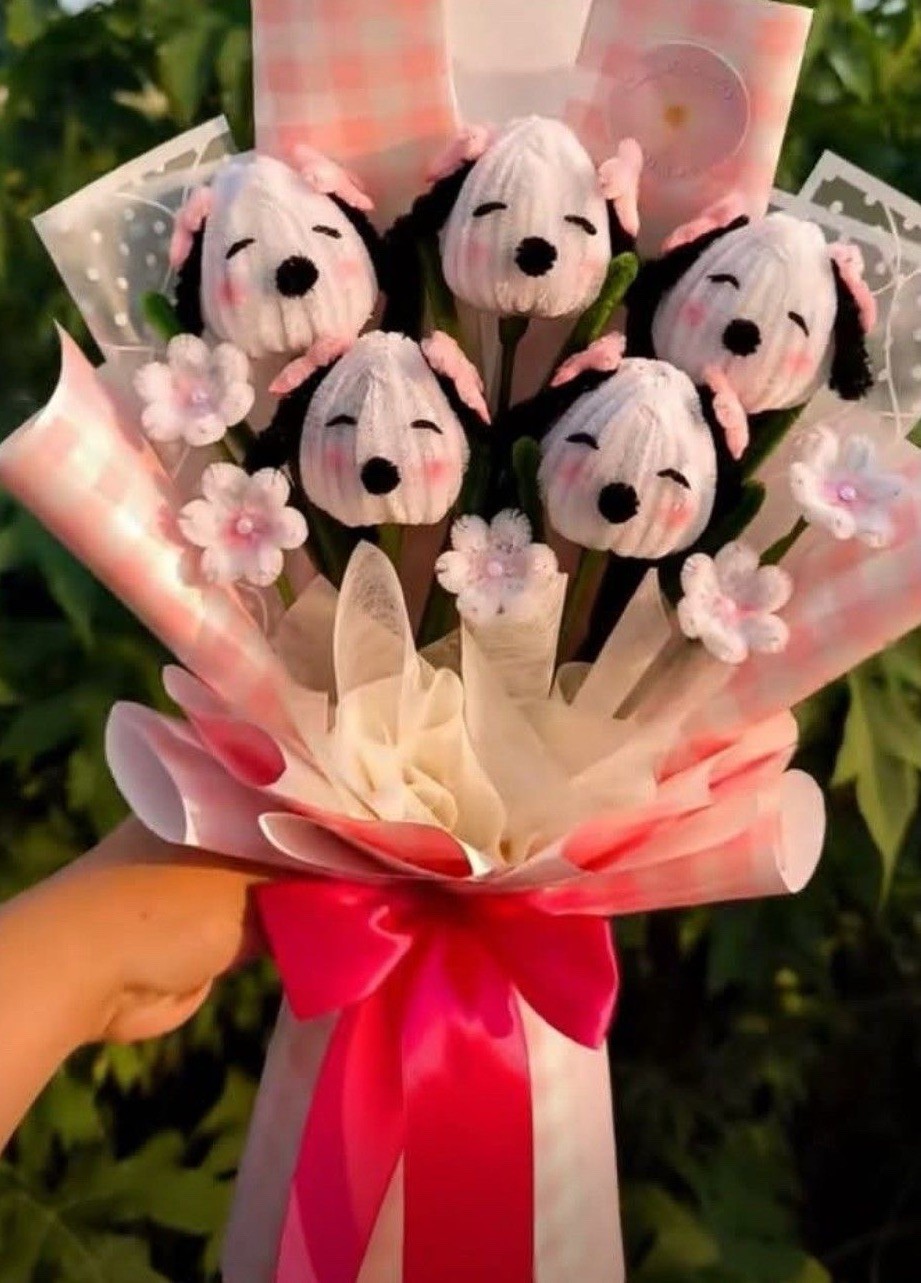 Artificial Pink White Black Paper Flower Bouquet, Floral Wall Decor Arrangement