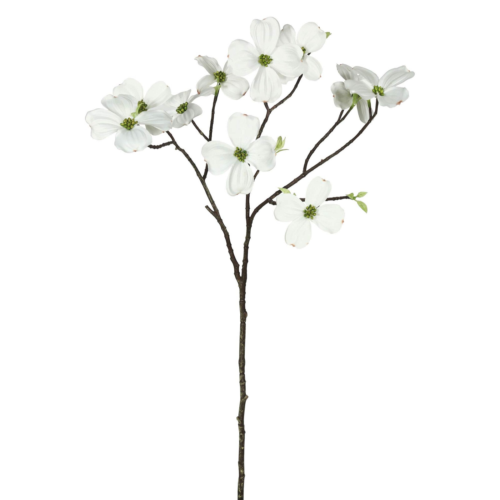 Vickerman 28″ Plastic Artificial Dogwood Stem in White (Set of 3)