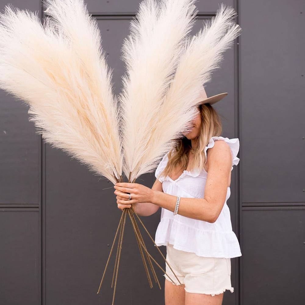 Faux Pampas Grass Decor Plume Grass Artificial Phragmites Vase Decoration 1pcs