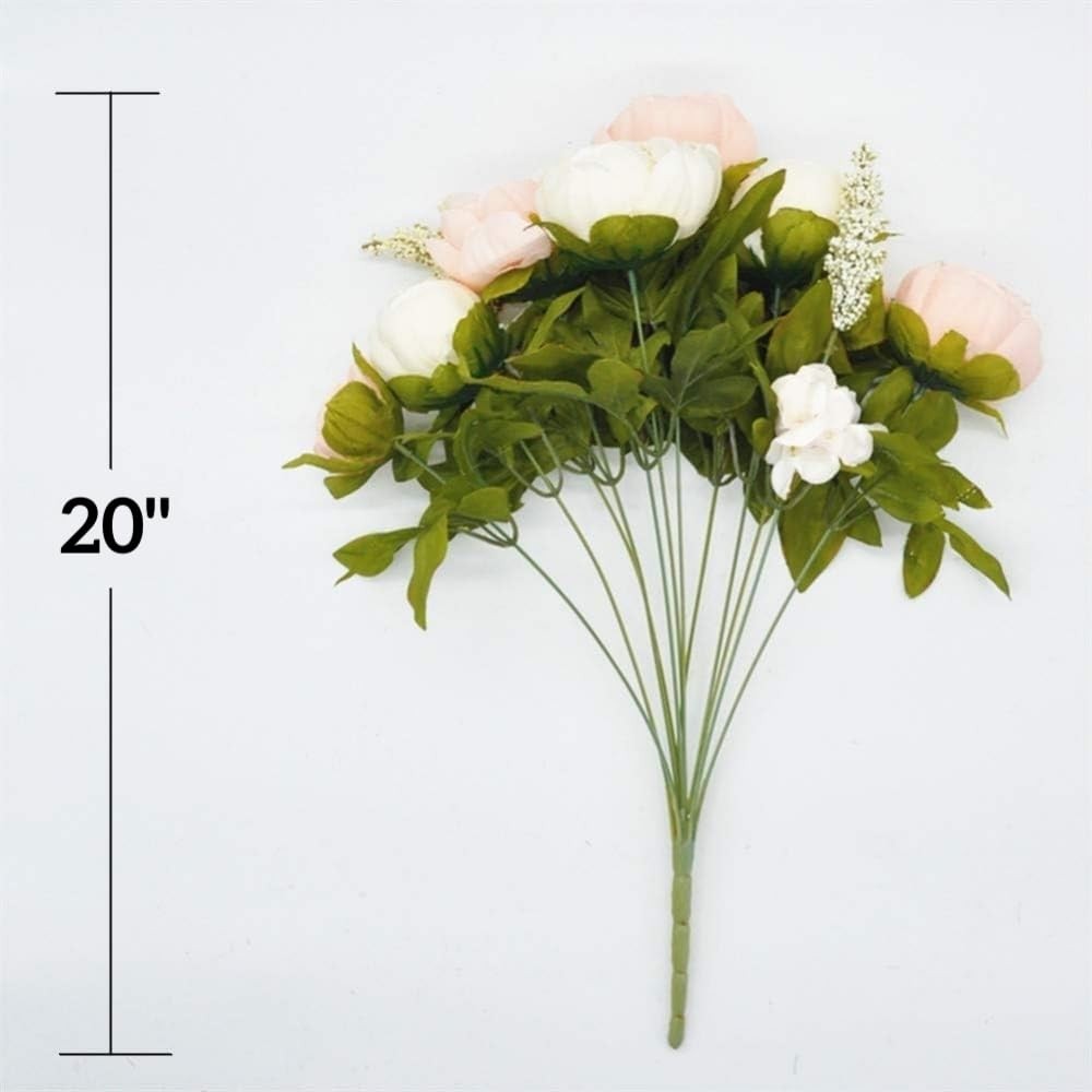 2 Packs Artificial Peony Flowers Silk Peonies Fake Flower Bouquet Arrangement…