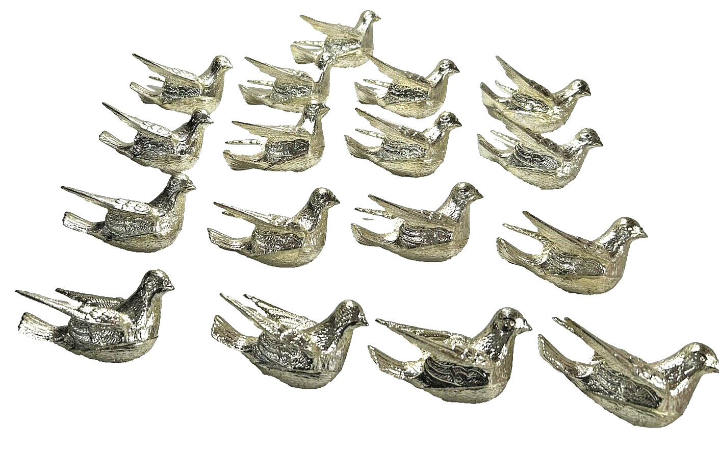 Gold Doves 4×3 inches Lot of 17 perfect for holidays or weddings