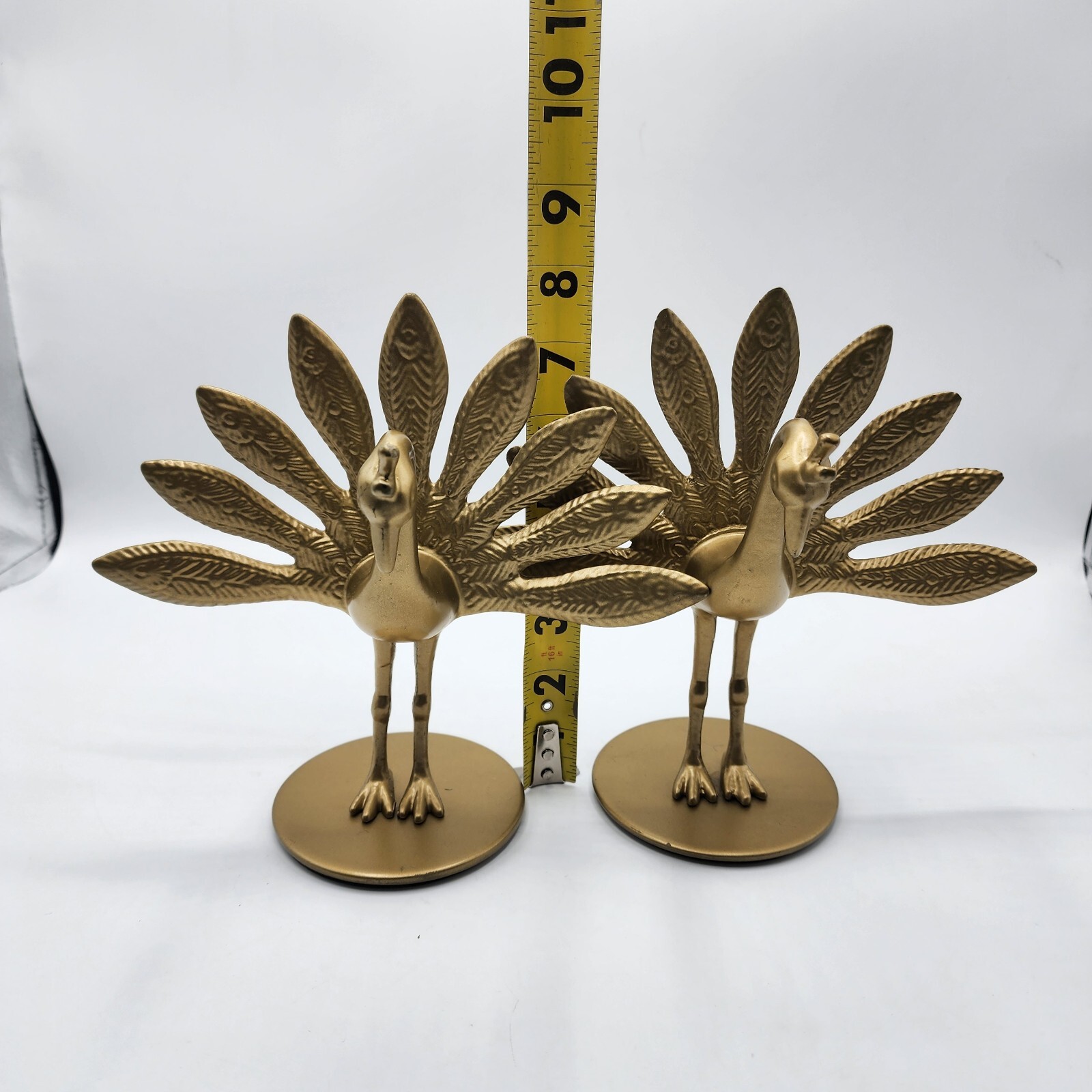 IKEA Markniva Decorative Brass Like Peacocks Figurines Lot of 2 Preowned.