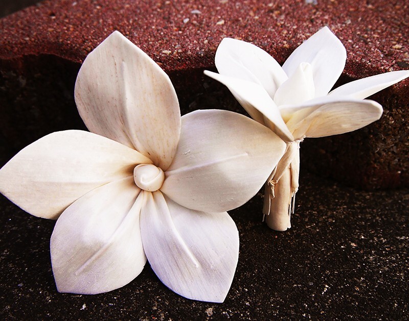 9 Frangipani Artificial Sola Wood Flower Diffuser Flowers 8 cm Dia. For Craft