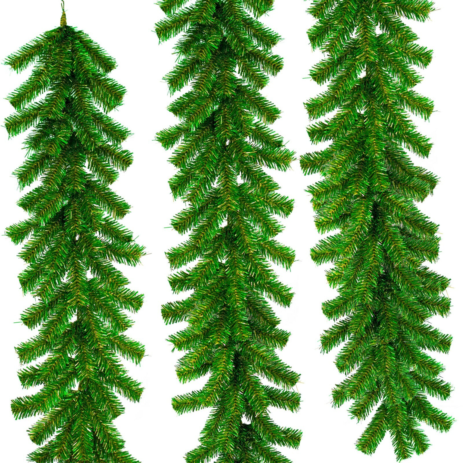6FT St. Patrick’s Day Brush Garland Green and Gold Firework Tinsel Christmas