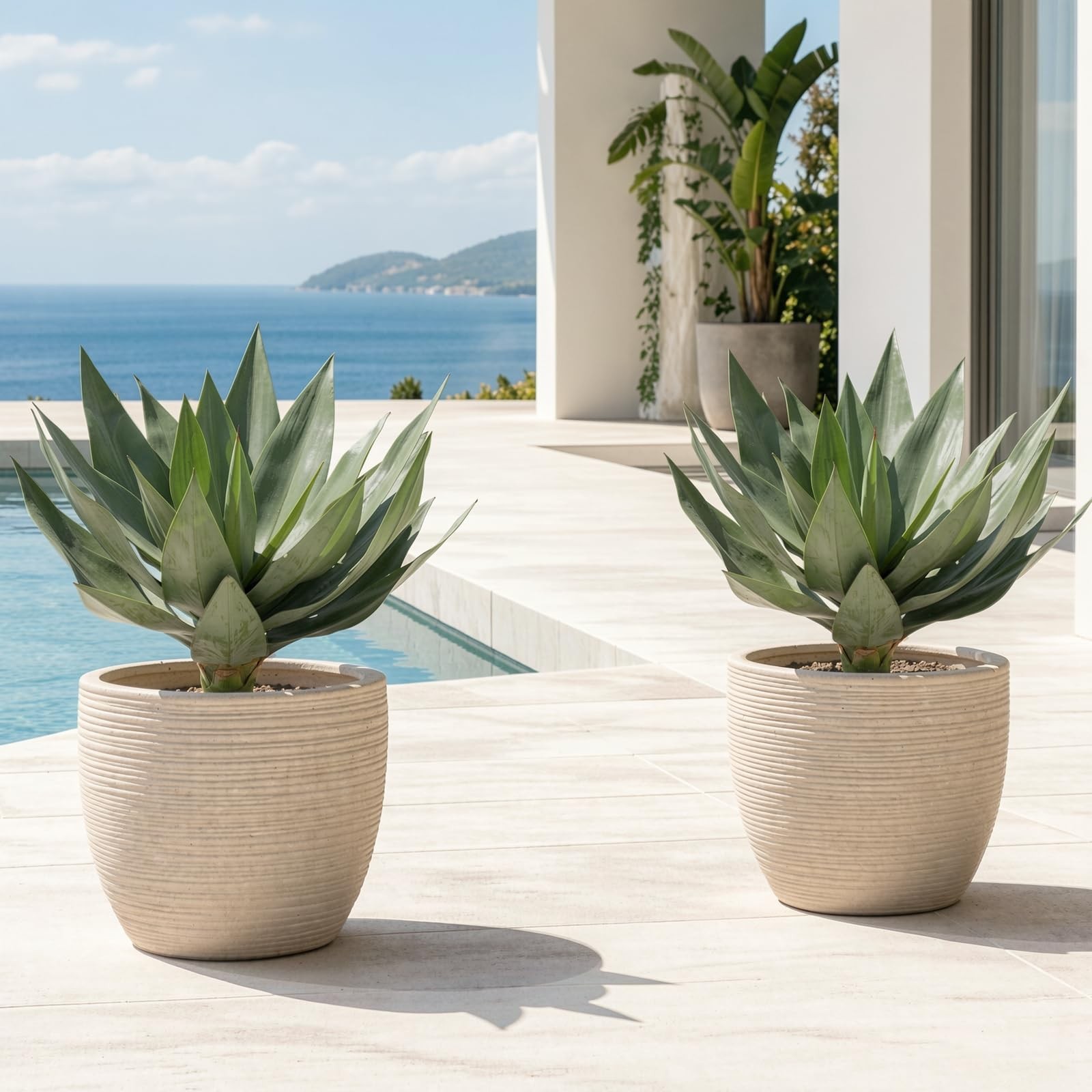 Best Artificial Agave Plants Outdoor,28″ UV Resistant Fake Silk with 23 Lifelike