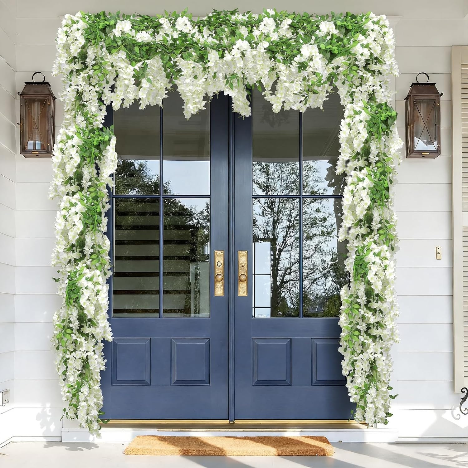 Wisteria Artificial Flower Garland,4Pcs Wisteria Hanging Flowers for Wedding Dec