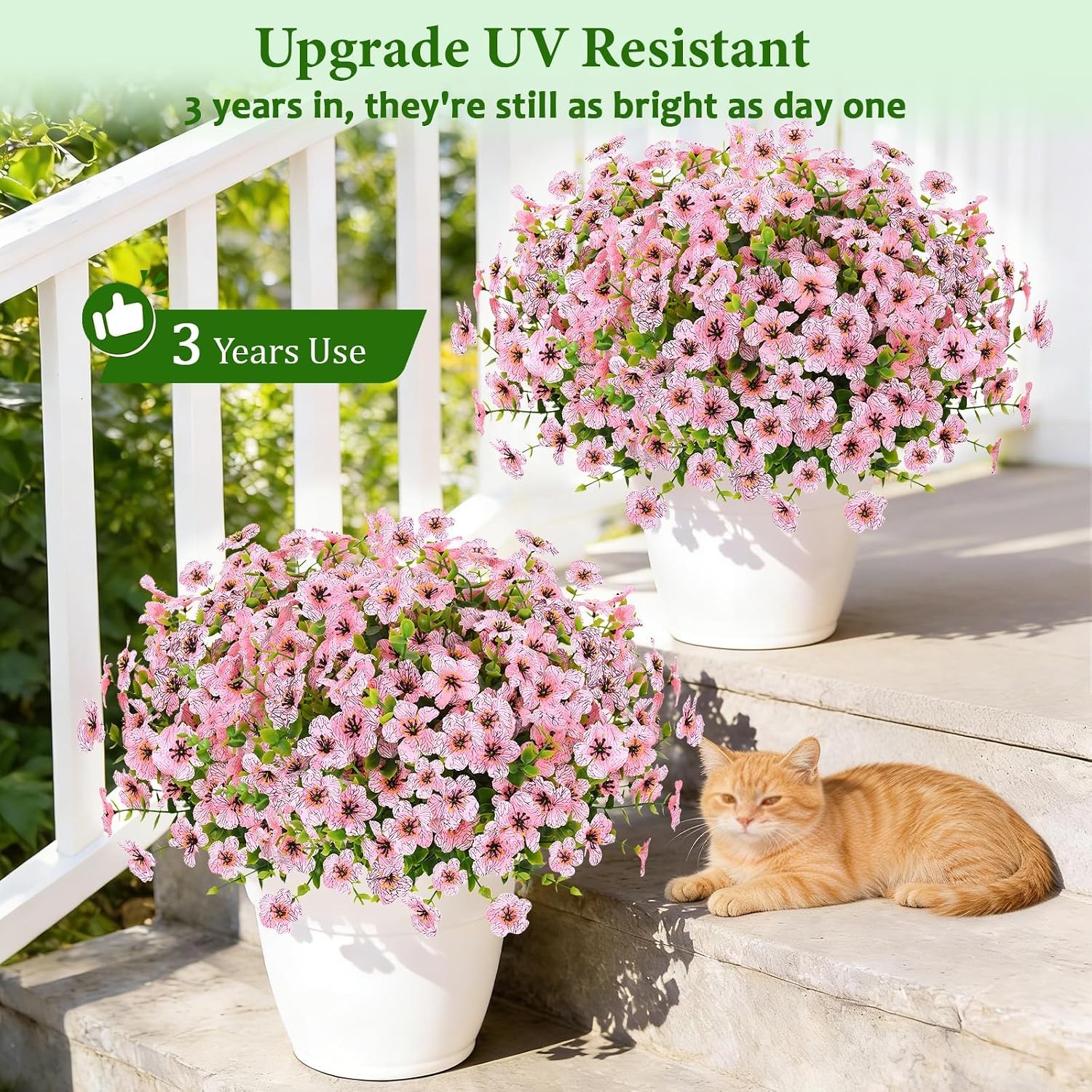 Artificial Flowers for Outdoors, 9 Bundles Artificial Plants & Flowers Outdoor,
