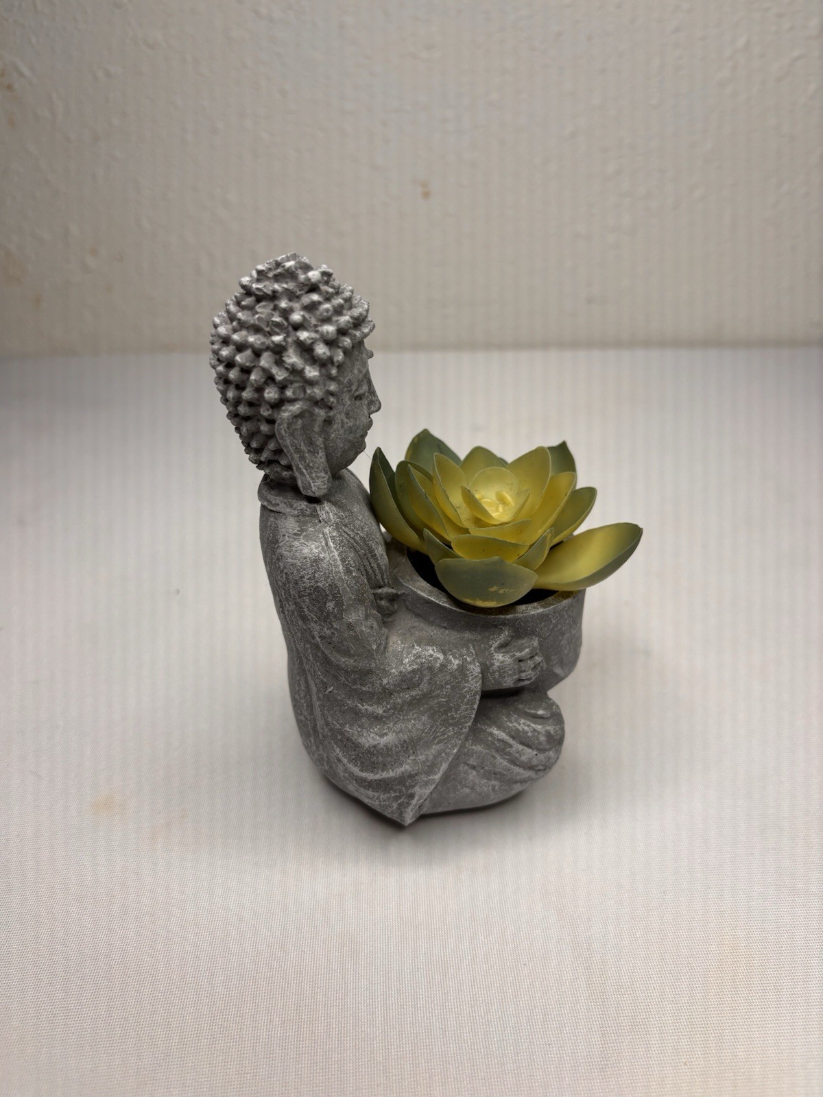 Buddha Concrete Modern Planter Faux Succulent Plant Decor Small