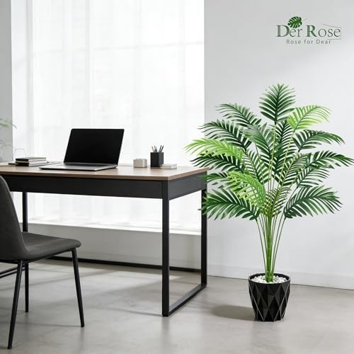 Der Rose 44″ Artificial Palm Tree with Stable Base for Indoor Living Room Off…