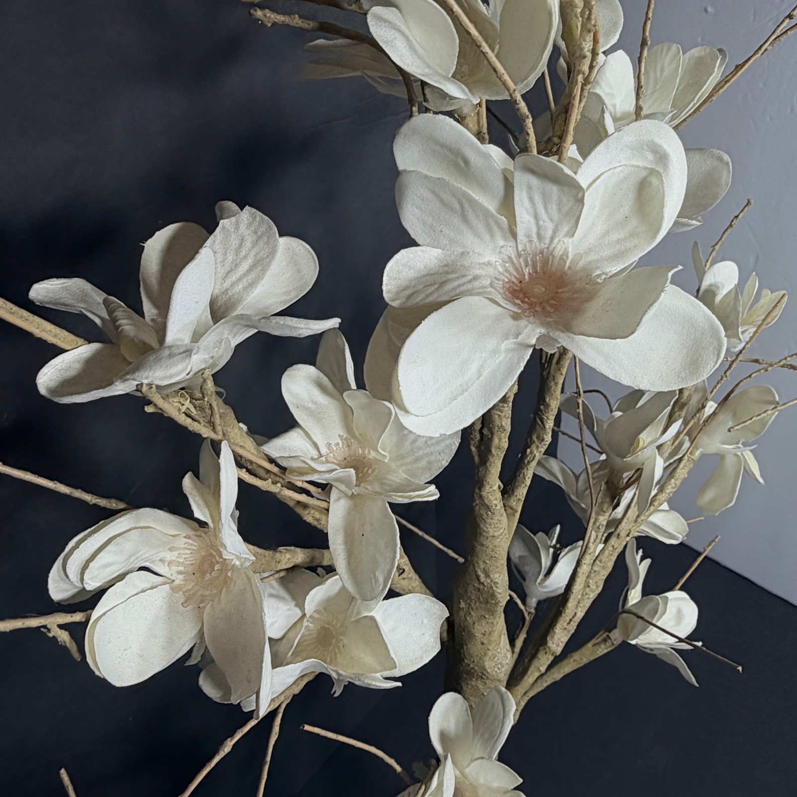 Gorgeous Lighted LED Magnolia Flower Tree White 24” Tabletop Decor Timer 5V DC