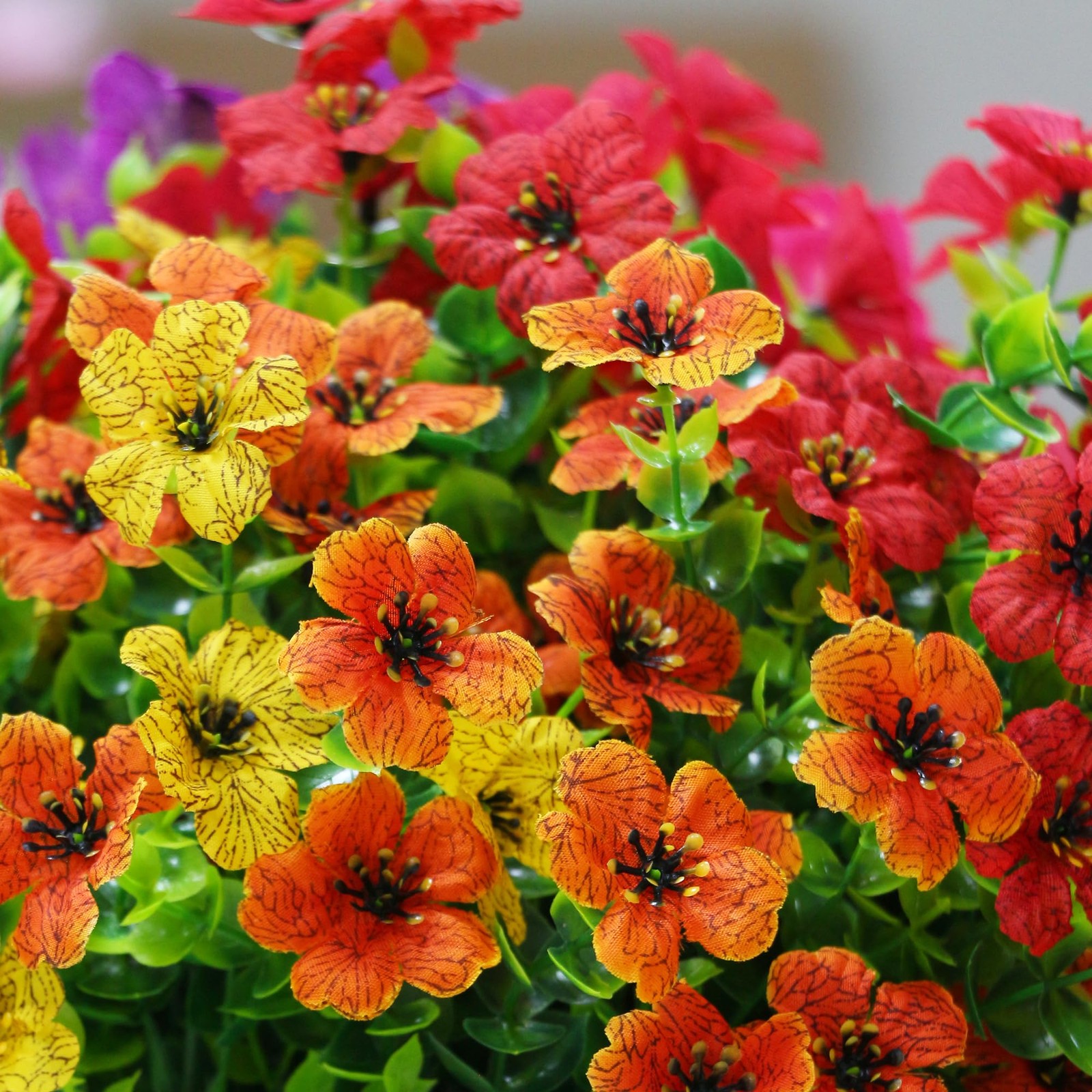 10pcs Artificial Flowers For Outdoors Fake Eucalyptus Silk Flowers For Decoratio
