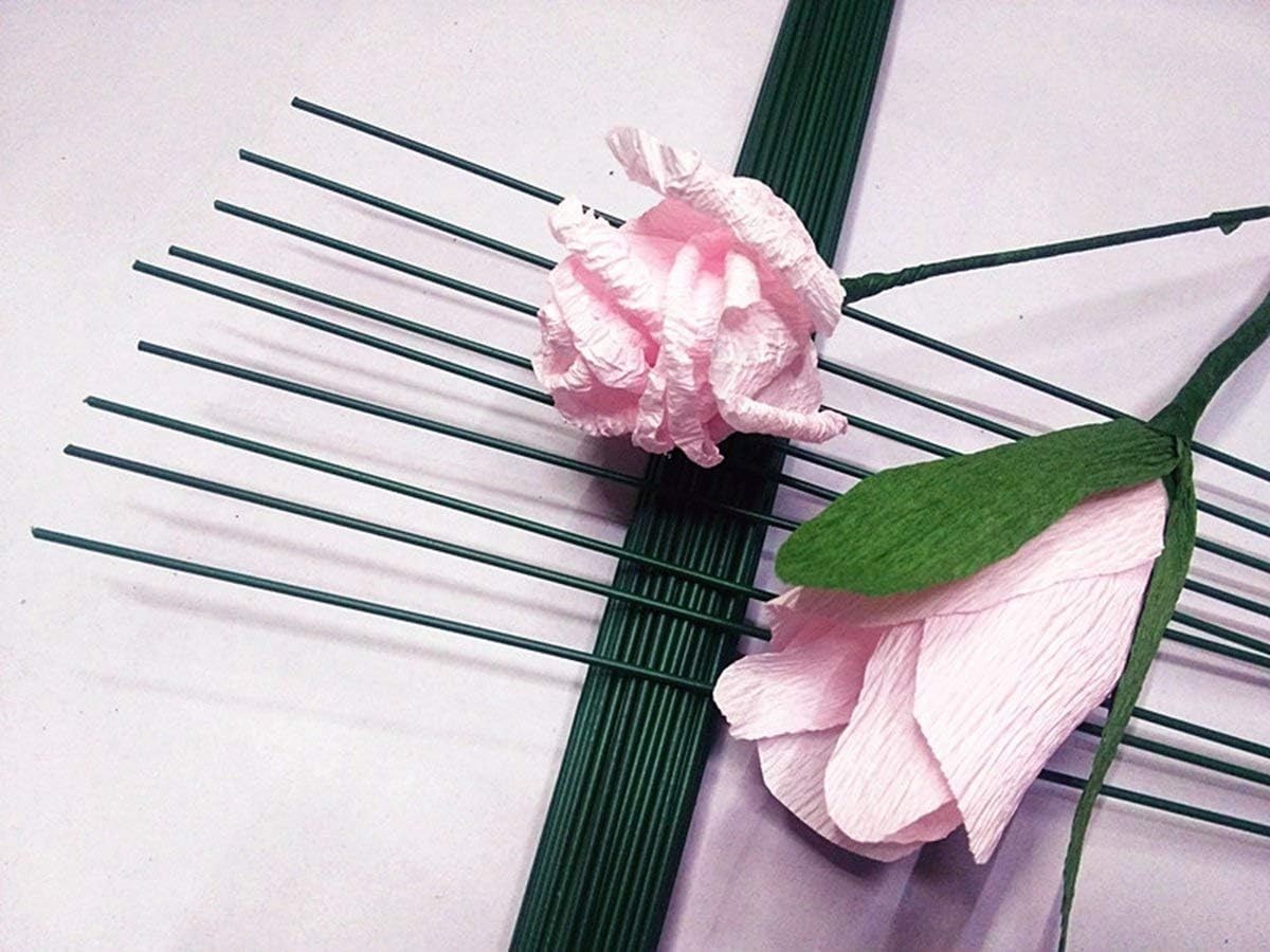 Pack of 50 Pcs Dark Green Floral Plant Stakes Artificial Flower Stub Stem for…