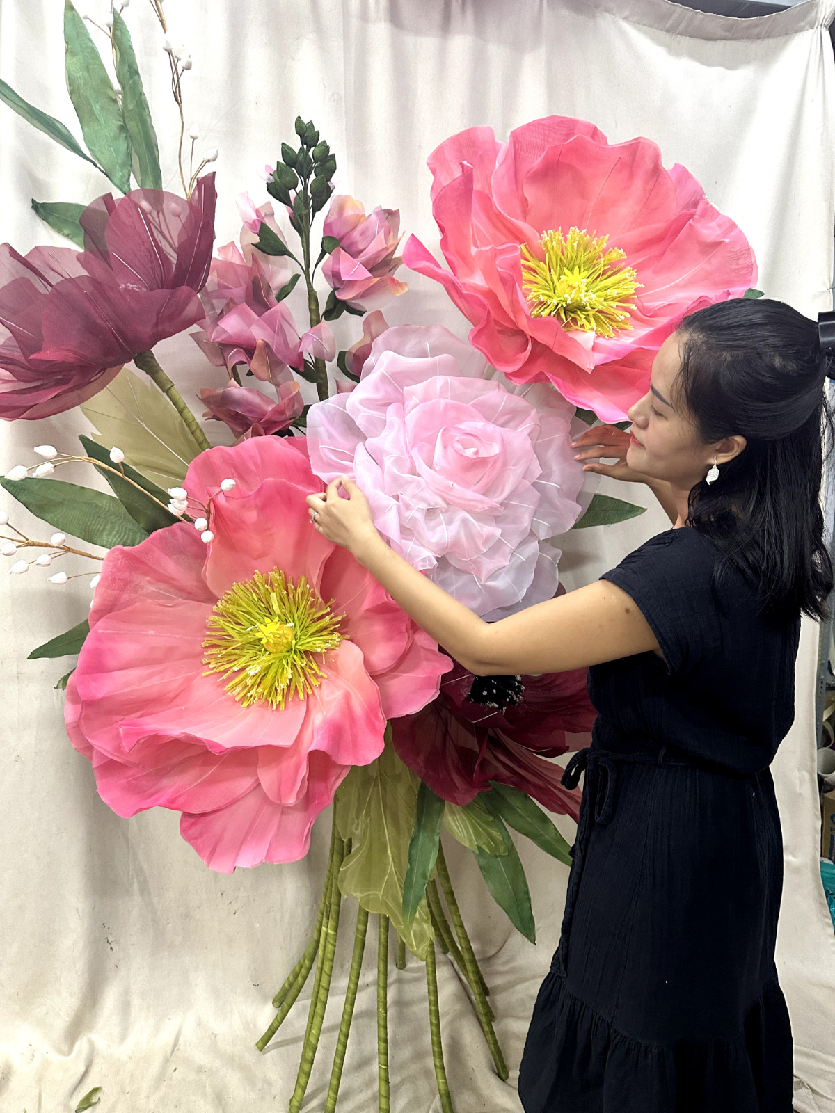 Giant Large Flower – Poppy Rose Peony Flower – Photo Even Props Handmade Flower
