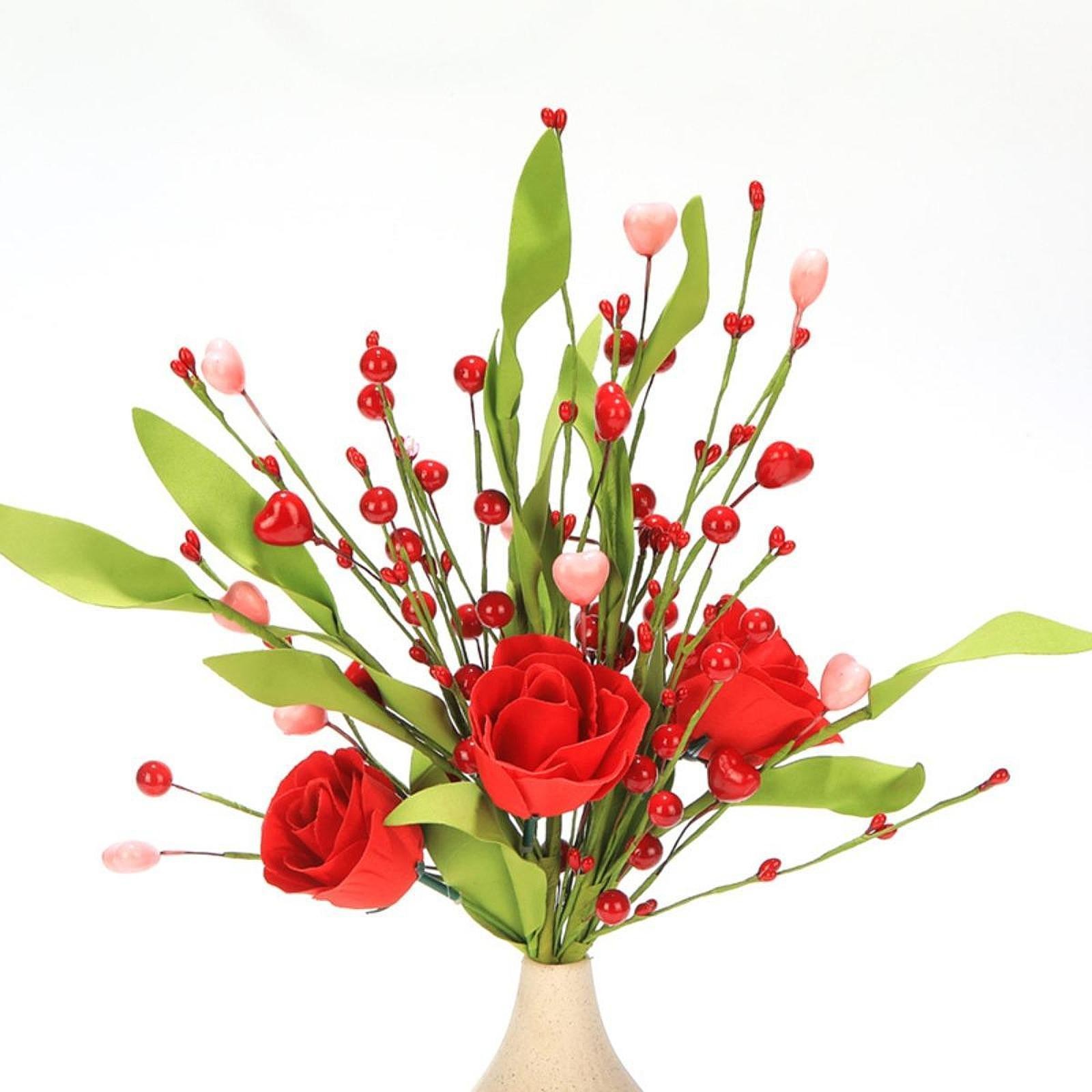 3x Artificial Flowers Floral Picks Creative Accessories Realistic Handmade
