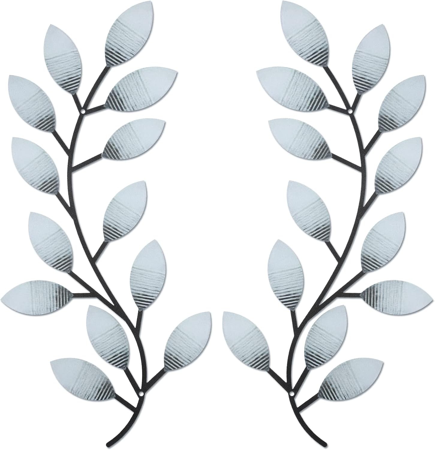 2-Pack Metal Tree Leaf Wall Art, Vintage Brown Olive Branch Vine Wall Decor