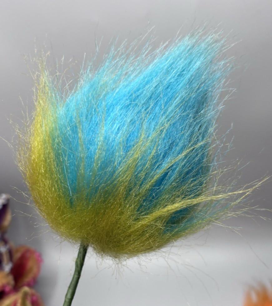 Vintage Handmade Flower Bouquet Beads Pipe Cleaner Troll Hair Whimsical Fantasy