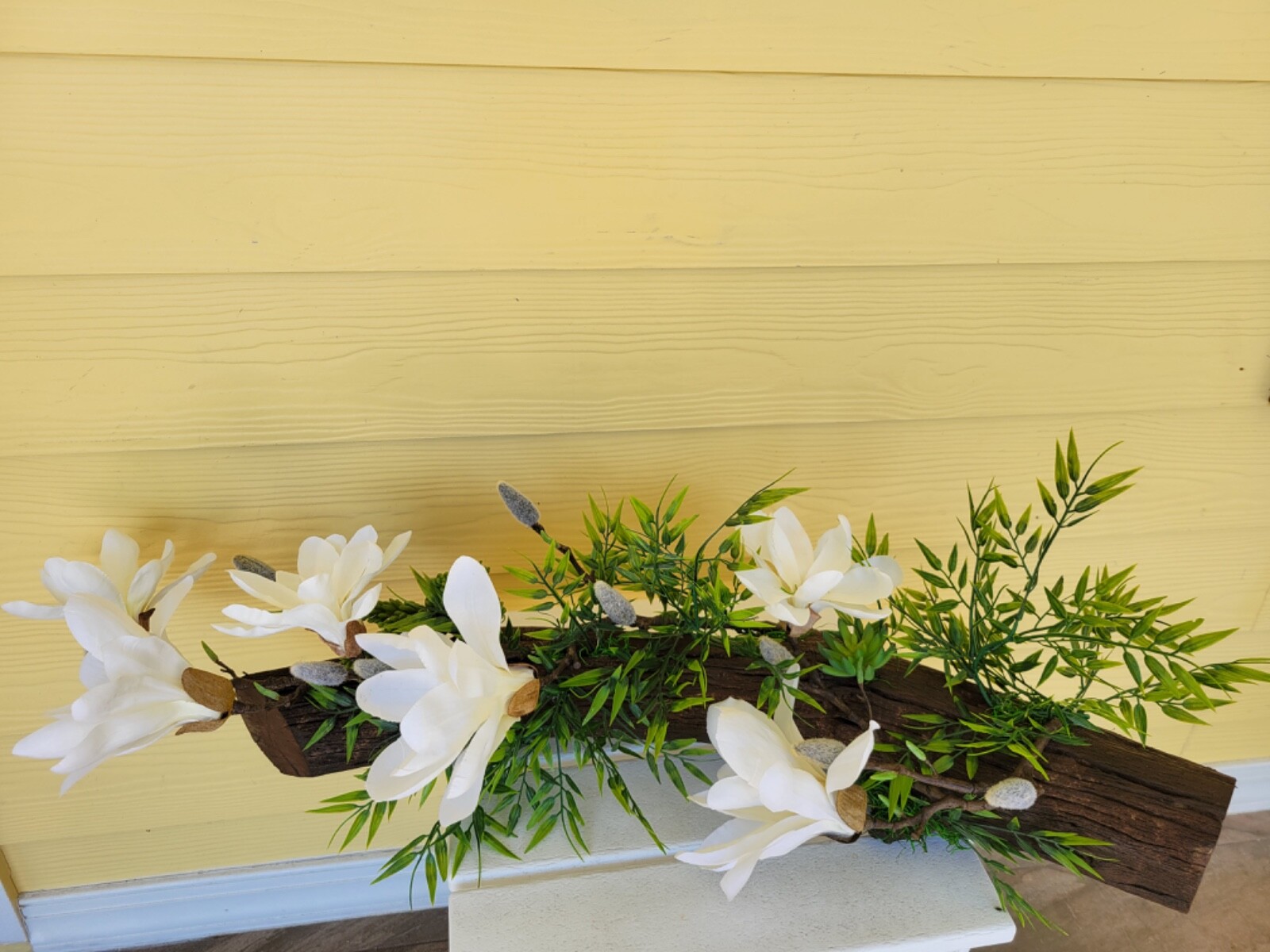 Real Wood Rustic Artificial Flower Arrangement