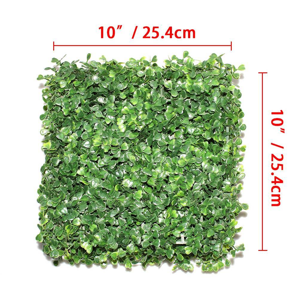 24PCS 10″x10″ Artificial Plants Mat Wall Hedge Decor Privacy Fence Panel Grass