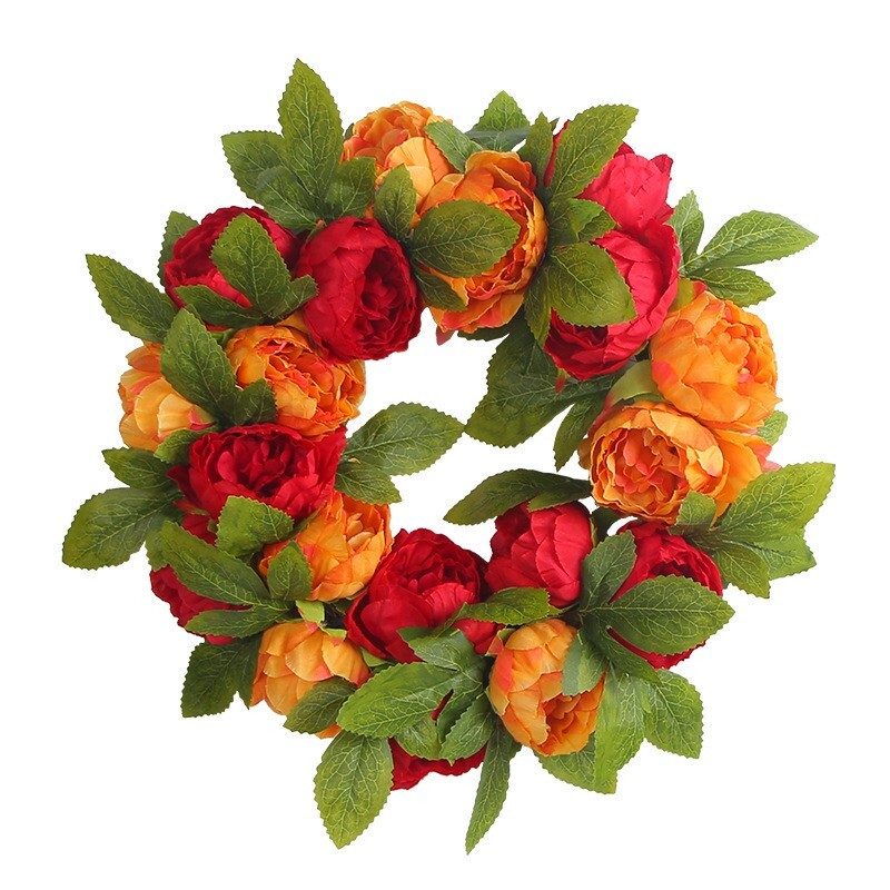 Artificial Seasonal Wreath for Front Door or Porch, Multicolor Flower
