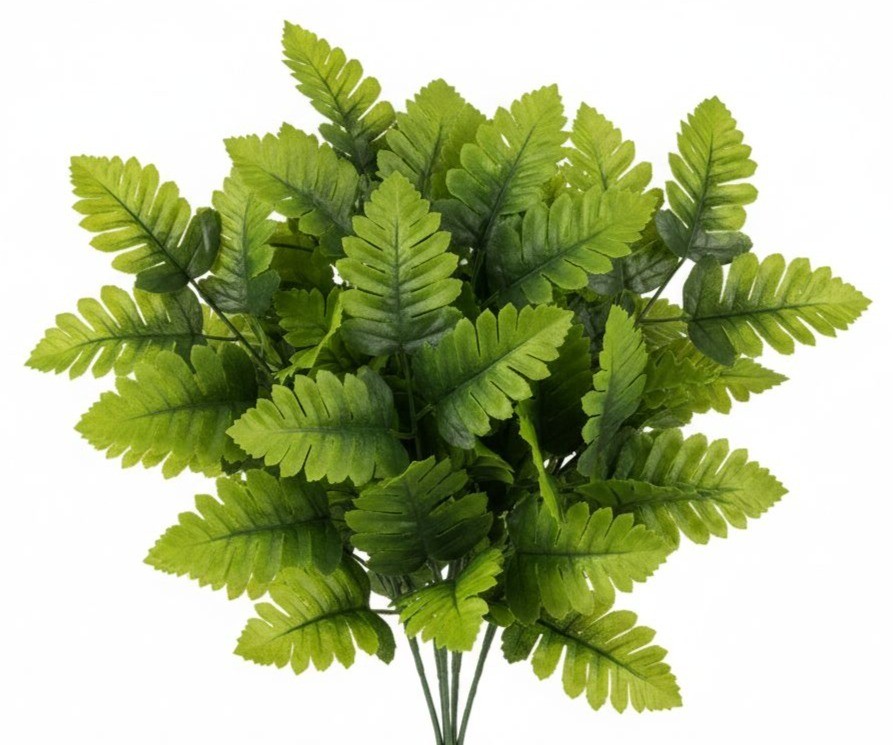 Artificial Fern Stems Greenery Bundle 10 Stems Faux Leather Fern Leaves Greenery