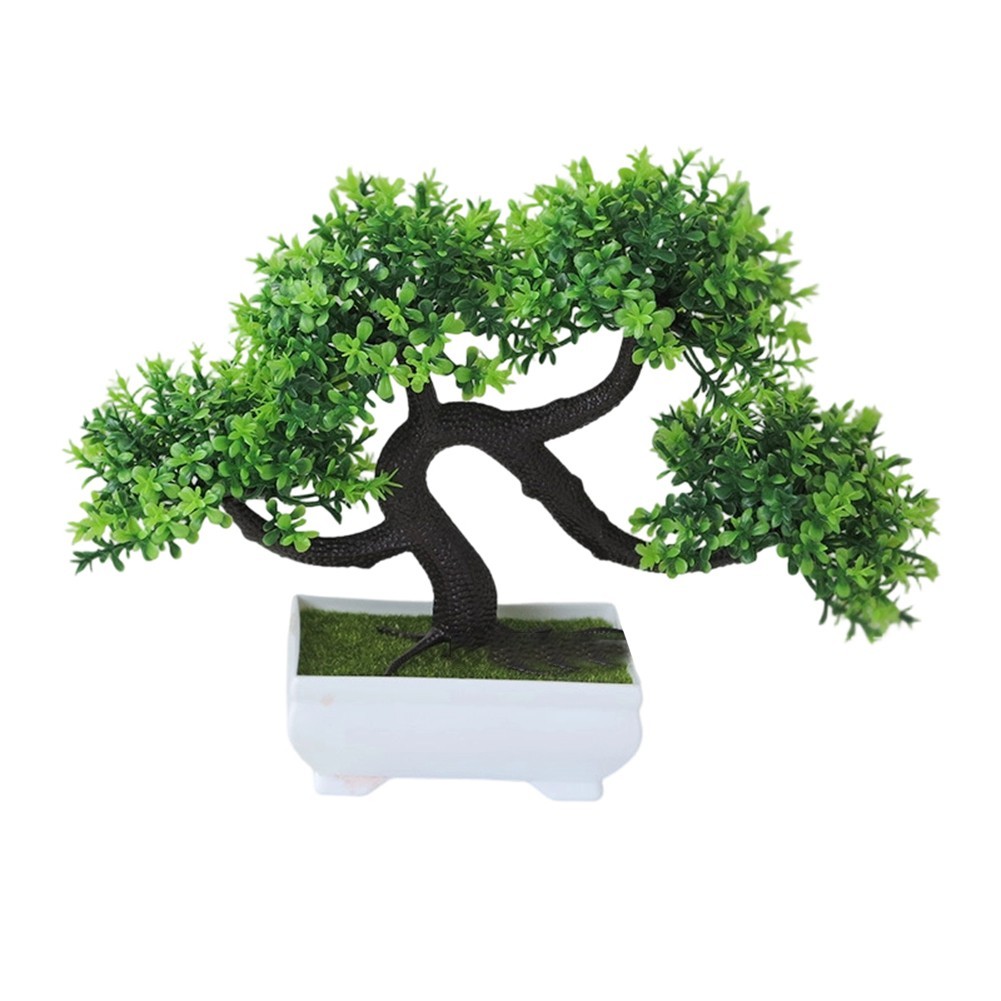 Plastic Artificial Bonsai Pine Plant for Office Living Room Decor 25x25x11cm