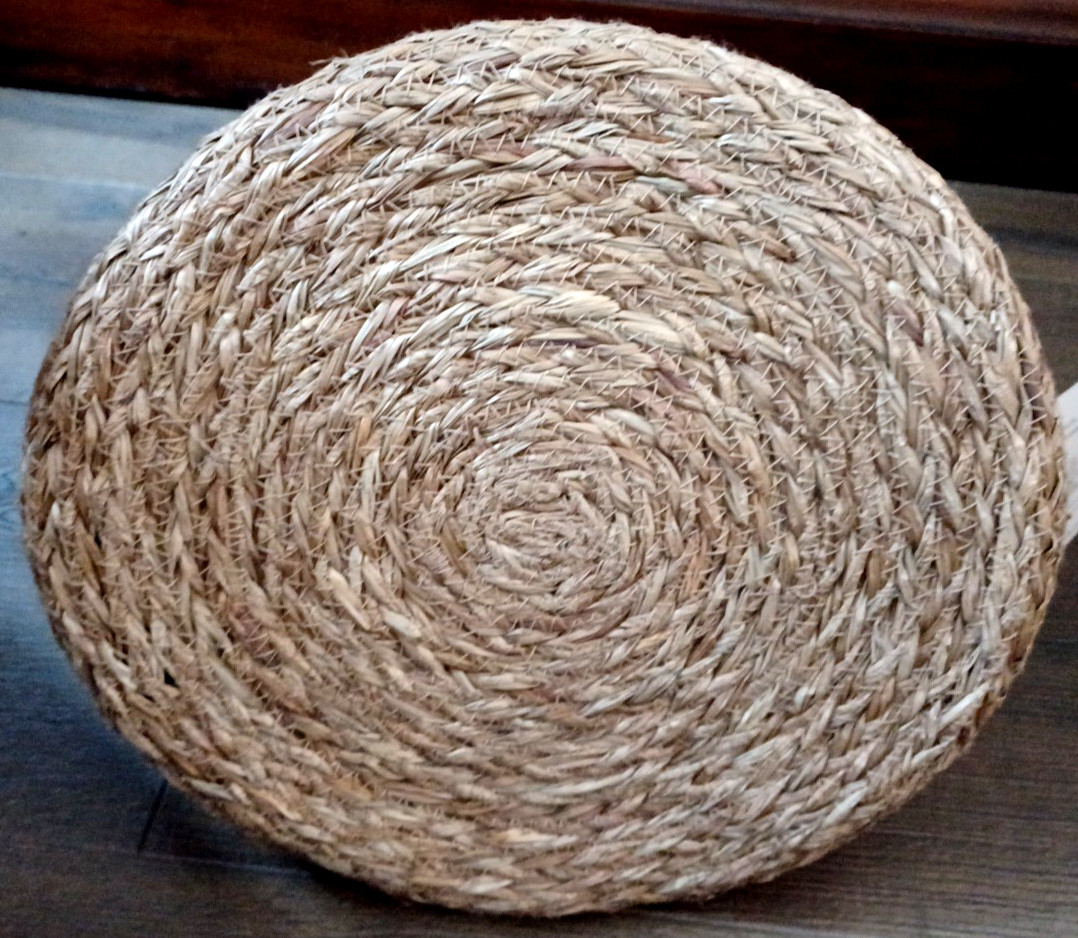 Allen + Roth Rope And Sea Grass 15″ X 12″ X 9.5″ Beige And Natural Basket